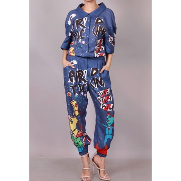 90s graffiti overalls